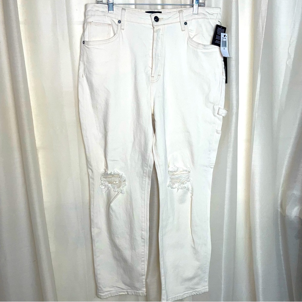 Earnest Sewn New York Carpenter Distressed Button Fly Jeans